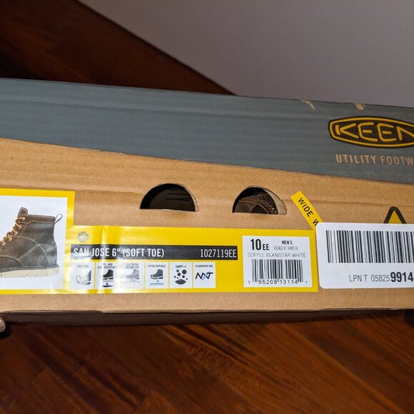 KEEN Utility Men's San Jose 6" Soft Toe Wedge Work - Size 10 Wide, Coffee Bean - Picture 8 of 14
